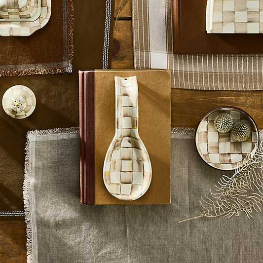 Mocha Check Spoon Rest (Mackenzie Childs)