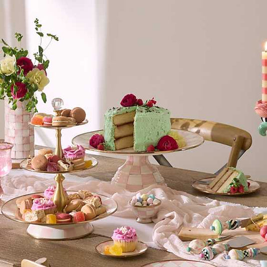 Rosy Check Large Pedestal Platter (Mackenzie Childs)