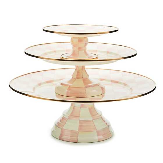 Rosy Check Mini Pedestal Platter (Mackenzie Childs)