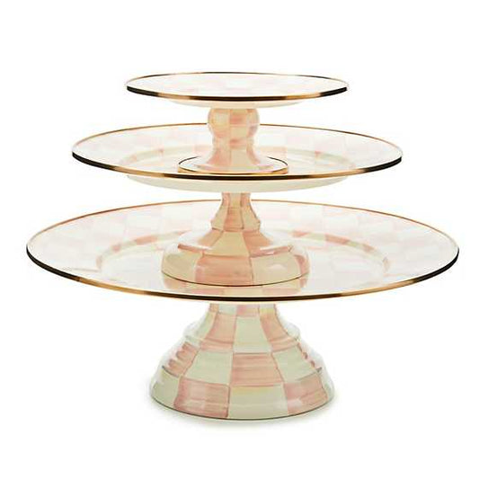 Rosy Check Mini Pedestal Platter (Mackenzie Childs)