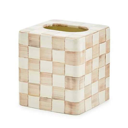 Mocha Check Boutique Tissue Box Cover (Mackenzie Childs)