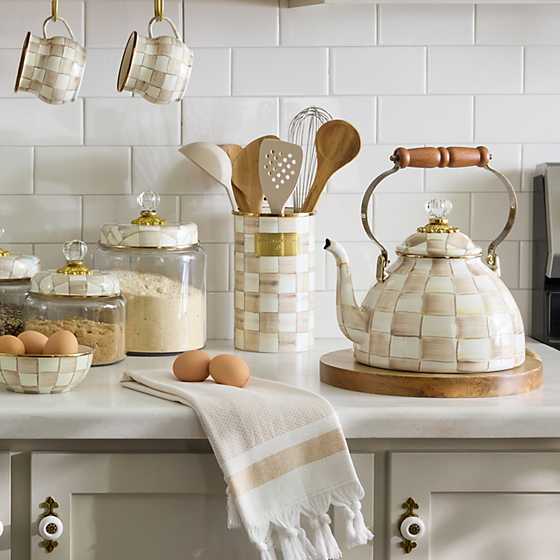 Mocha Check Utensil Holder (Mackenzie Childs)