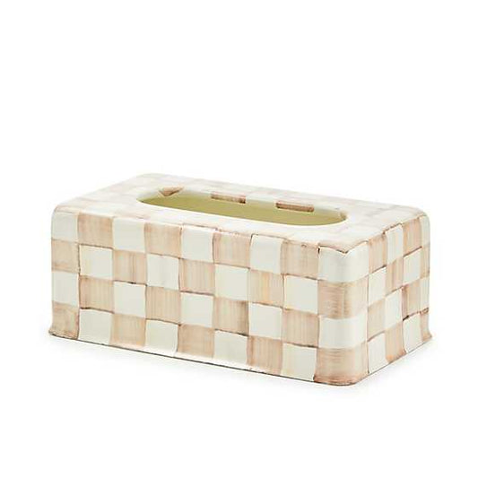 Mocha Check Standard Tissue Box Cover (Mackenzie Childs)