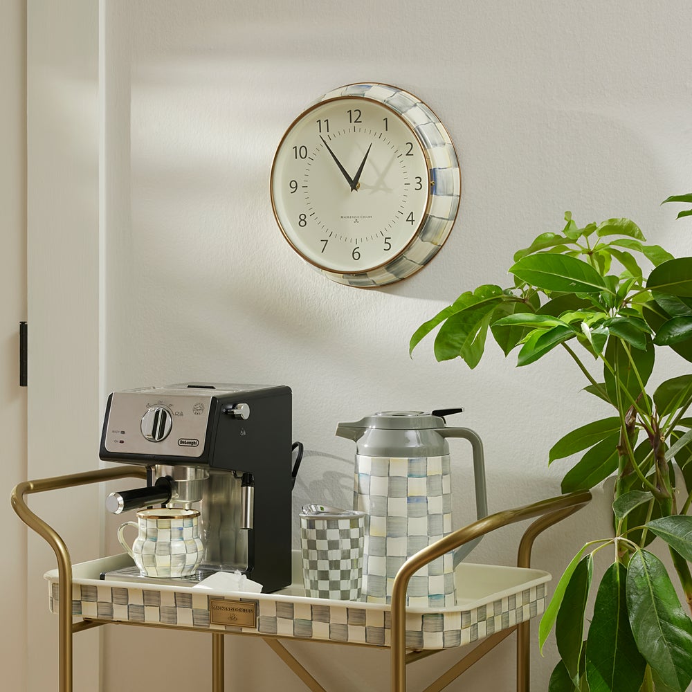 Sterling Check School Wall Clock (Mackenzie Childs)