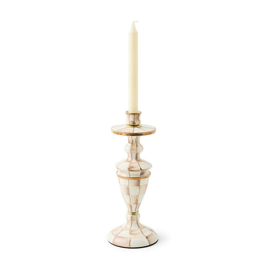 Mocha Check Medium Candlestick (Mackenzie Childs)
