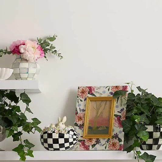 Sterling Check Enamel Large Vase (Mackenzie Childs)