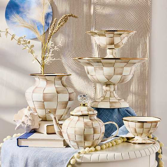 Mocha Check Large Vase (Mackenzie Childs)