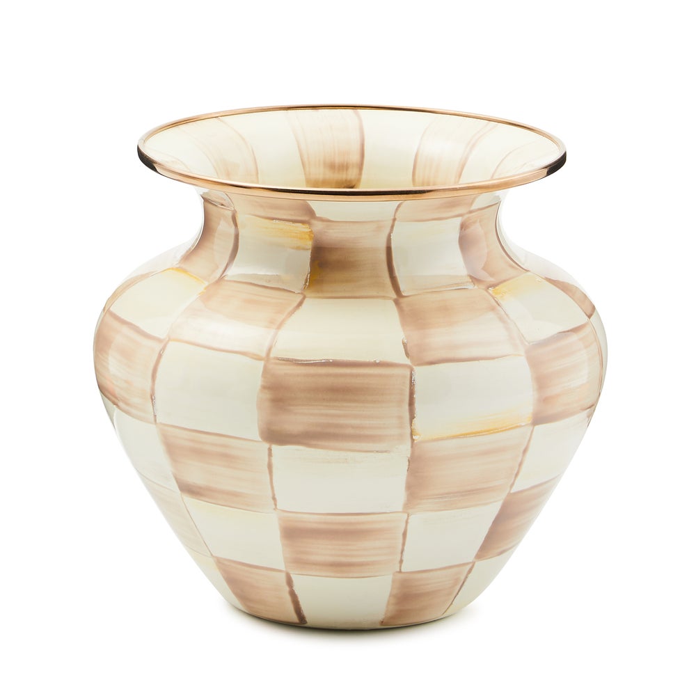 Mocha Check Vase (Mackenzie Childs)