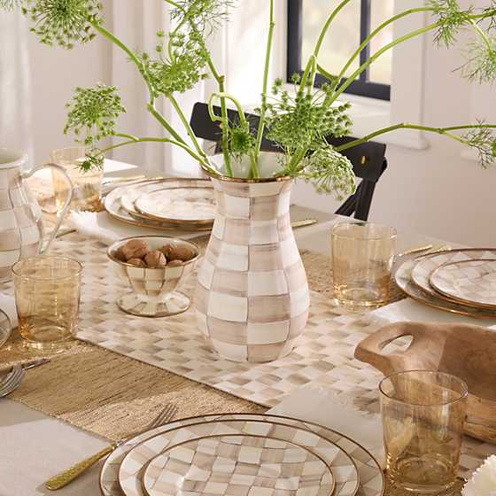 Mocha Check Tall Vase (Mackenzie Childs)