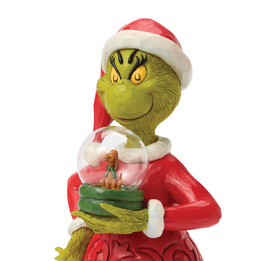The Grinch Holding Dry Dome with Max (Jim Shore)