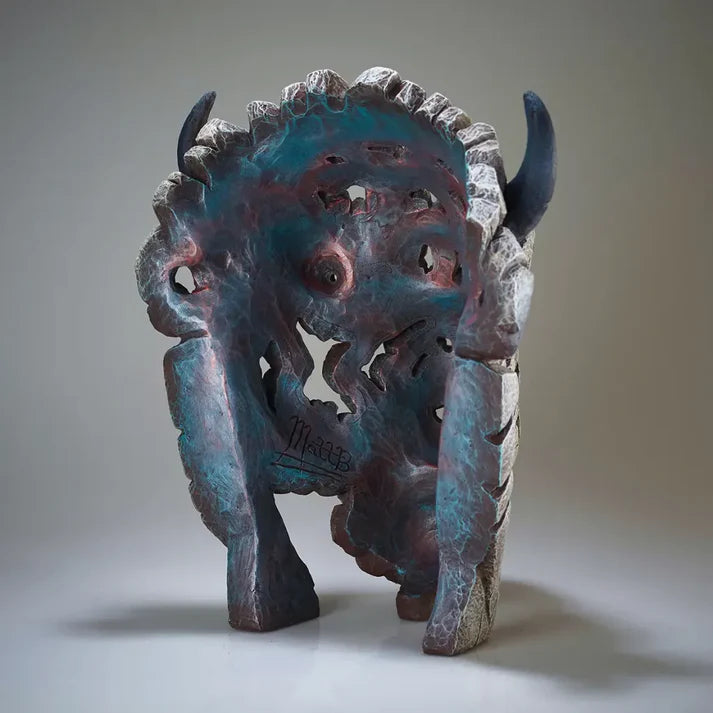 North American Buffalo Bust - White (Edge Sculpture by Matt Buckley)