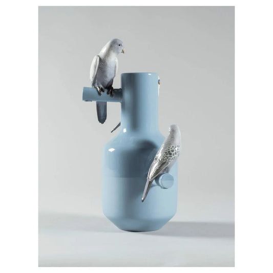 Parrot Parade Vase - Blue (Lladro Special Order)