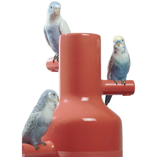 Parrot Parade Vase - Coral (Lladro Special Order)