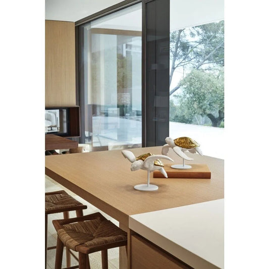 Sea Turtles Couple (White - Copper) Sculpture (Lladro Special Order)