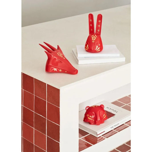 The Dragon Sculpture - Red - Gold (Lladro Special Order)