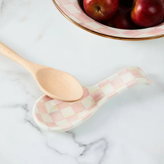Rosy Check Enamel Spoon Rest (Mackenzie Childs)