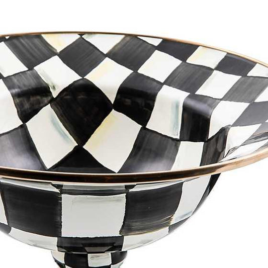 Courtly Check Enamel Compote - Large (Mackenzie Childs) - Gallery Gifts Online
