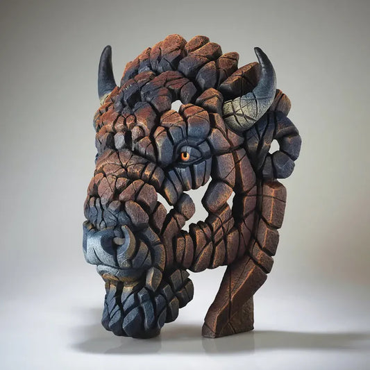 North American Buffalo Bust - Brown (Edge Sculpture by Matt Buckley)