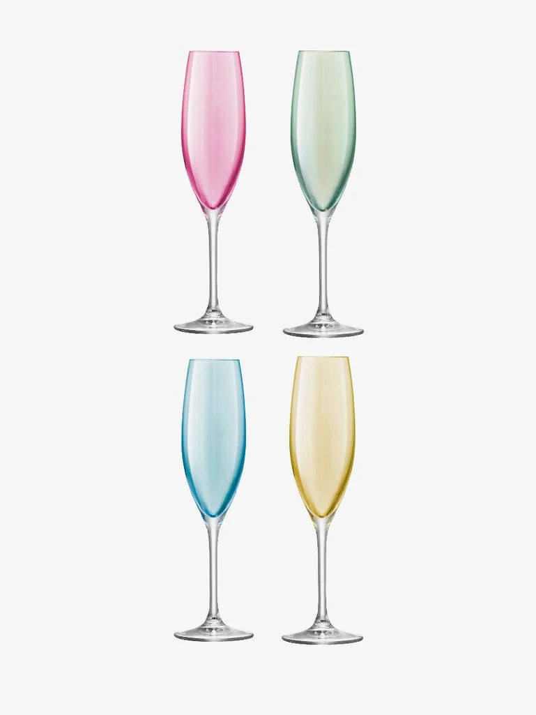 Polka Champagne Flute Pastel - Set of 4 (LSA)