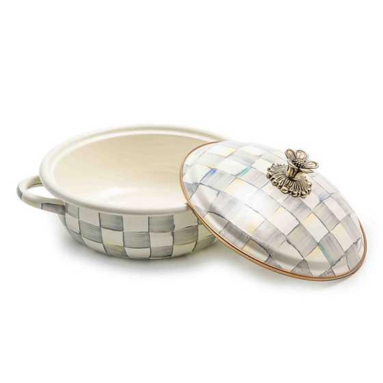 Sterling Check Enamel Casserbole - Medium (Mackenzie Childs) - Gallery Gifts Online