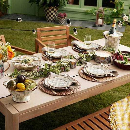 Sterling Check Enamel Wine Cooler (Mackenzie Childs) - Gallery Gifts Online