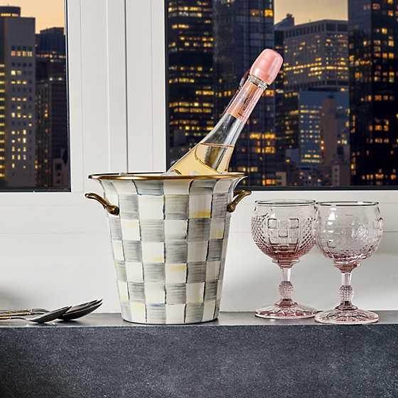 Sterling Check Enamel Wine Cooler (Mackenzie Childs) - Gallery Gifts Online