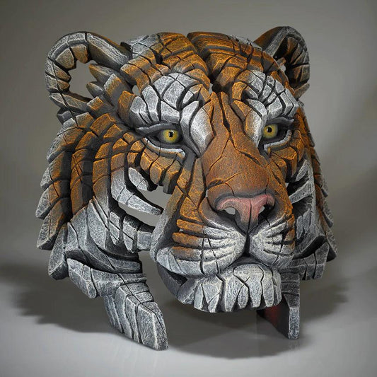 Tiger Bust Sculpture (Edge Sculpture by Matt Buckley) - Gallery Gifts Online