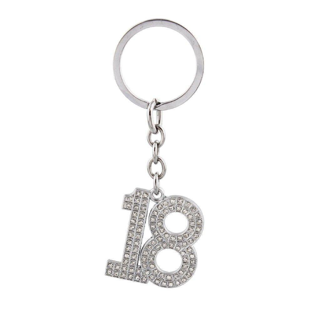 18th Birthday Crystal Keyring (Widdop) - Gallery Gifts Online