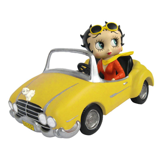 Betty Boop In Yellow Sports Car - Gallery Gifts Online 