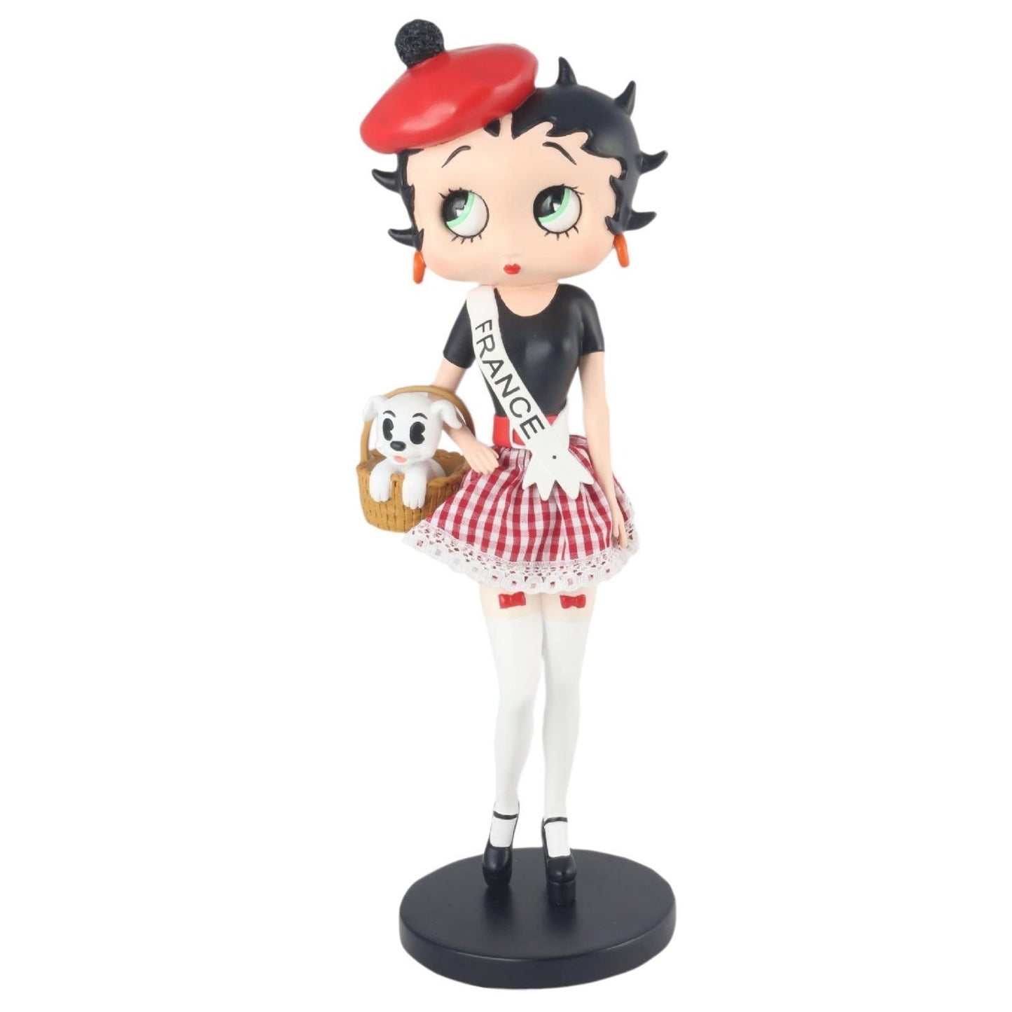 Betty Boop In French Costume With Fabric Checked Skirt - Gallery Gifts Online