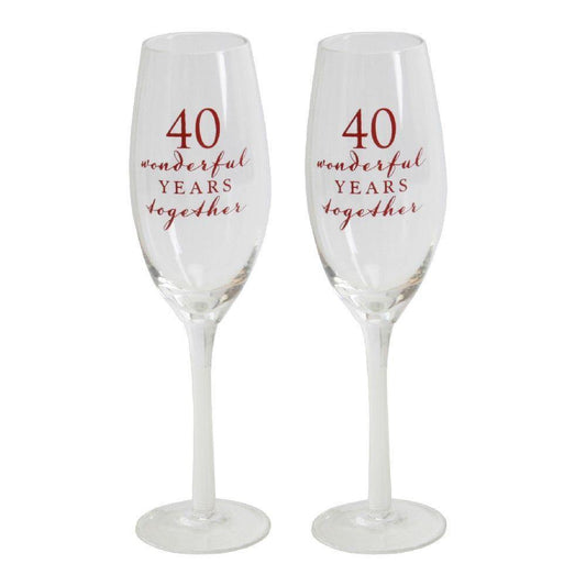 40th Anniversary Flutes (Widdop) - Gallery Gifts Online 