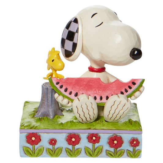 Snoopy and Woodstock eating Watermelon Figurine (Snoopy)