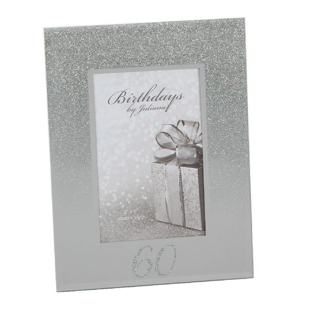 60th 4x6 Mirror Glitter Photo Frame (Widdop) - Gallery Gifts Online