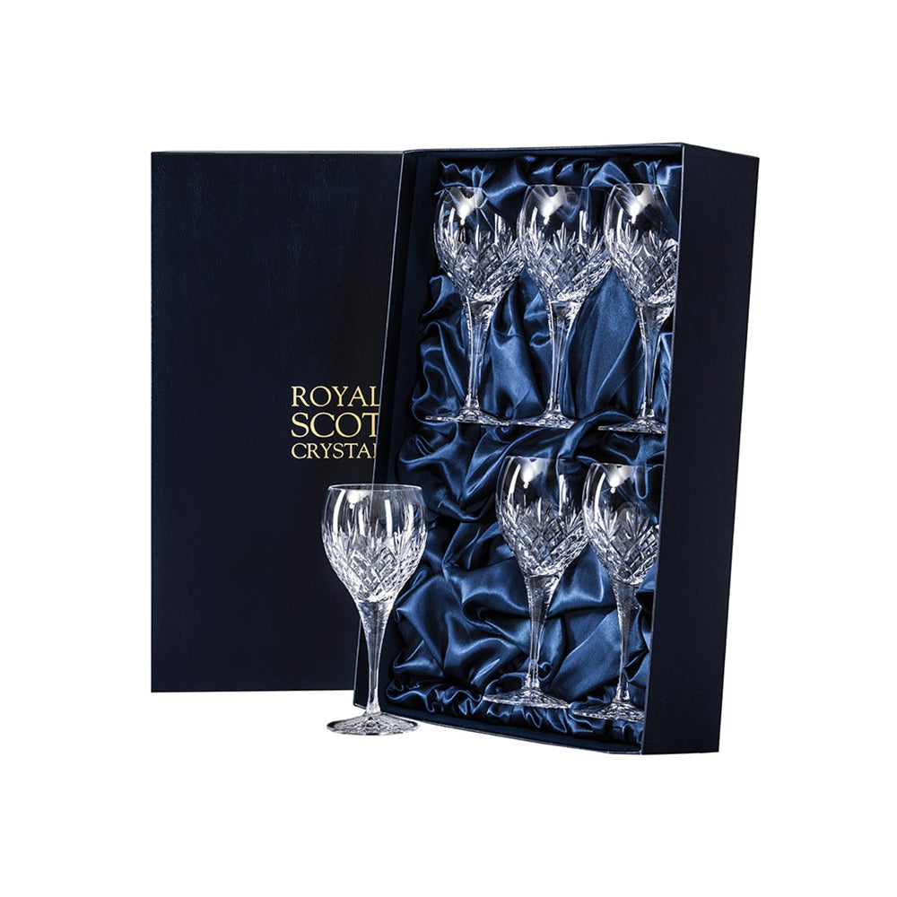 Six Large Size Wine - Edinburgh (Royal Scot Crystal)