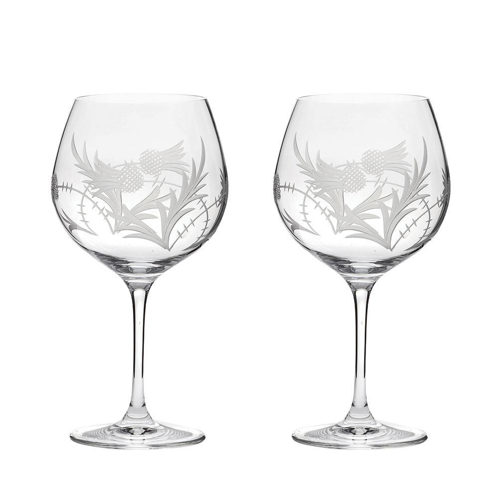 Flower of Scotland Gin & Tonic Pair Copa Glasses - Gallery Gifts Online