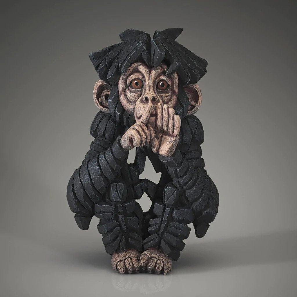 Baby Chimpanzee 'Speak no Evil' Sculpture (Edge Sculpture by Matt Buckley) - Gallery Gifts Online