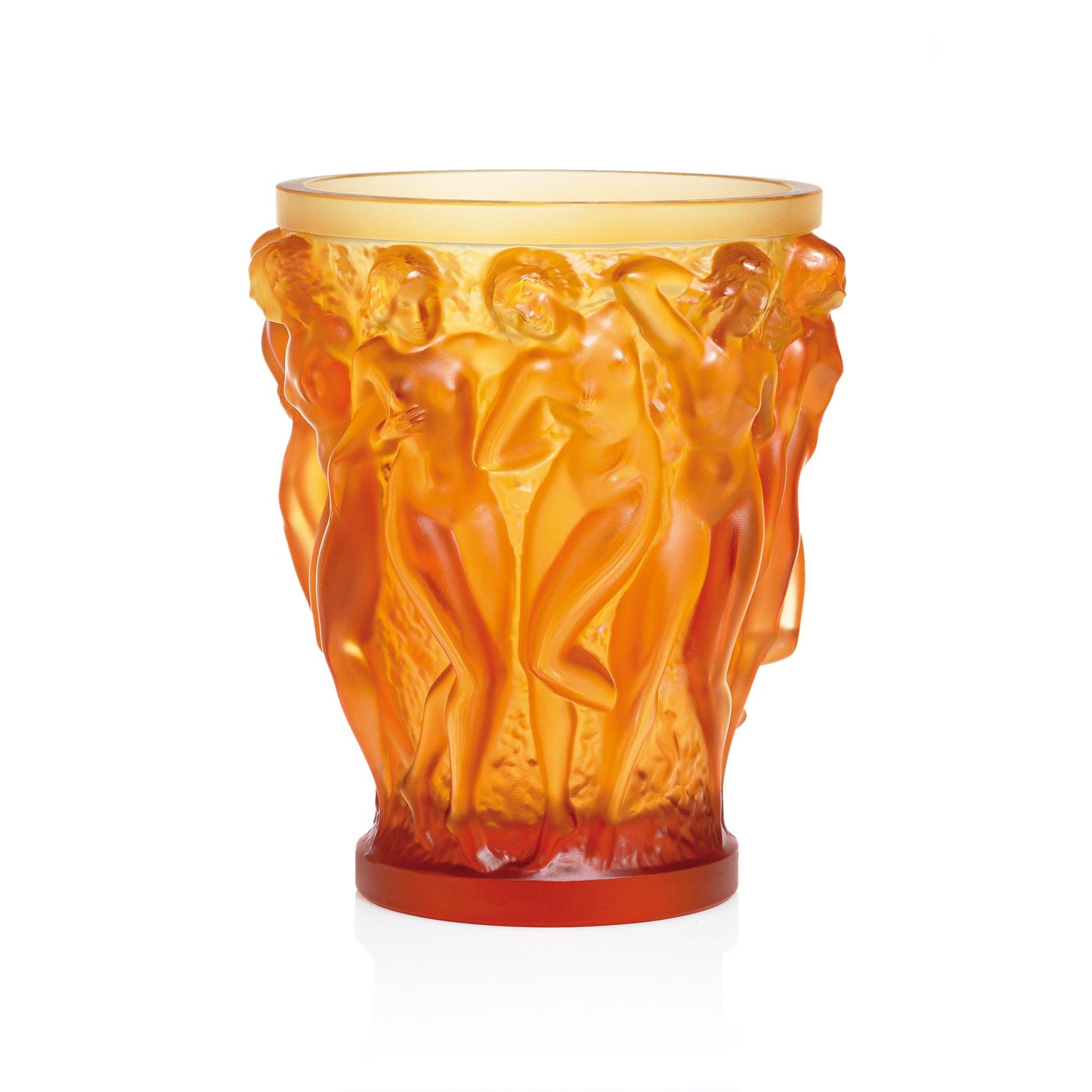 Bacchantes Vase Amber (Lalique) - Gallery Gifts Online