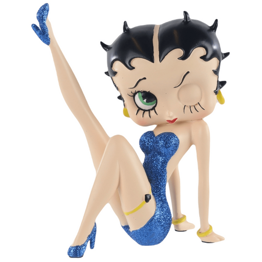 Betty Boop Leg Up Blue Glitter (Betty Boop) - Gallery Gifts Online 