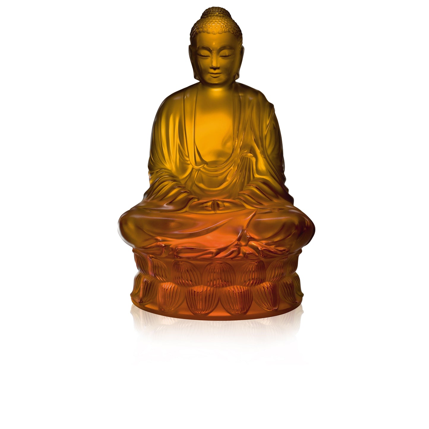 Buddha Figure Amber Small (Lalique) - Gallery Gifts Online