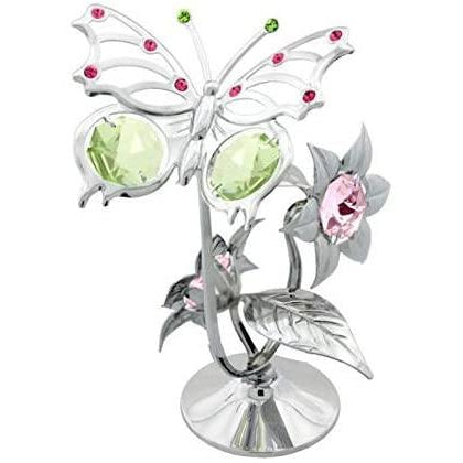 Butterfly on Flower (Crystal World) - Gallery Gifts Online