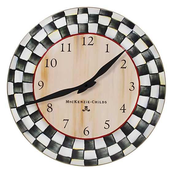 Courtly Check Enamel Clock (Mackenzie Childs) - Gallery Gifts Online
