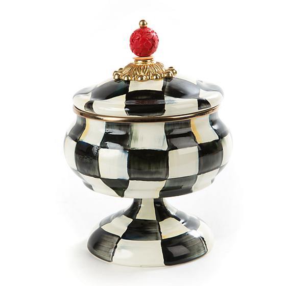 Courtly Check Enamel Curiosity Pot (Mackenzie Childs) - Gallery Gifts Online
