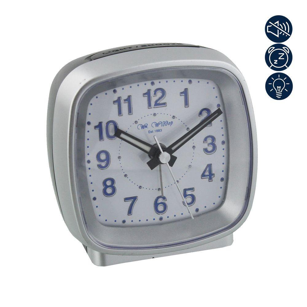Cushion Shape Alarm Clock - Silver (Widdop) - Gallery Gifts Online