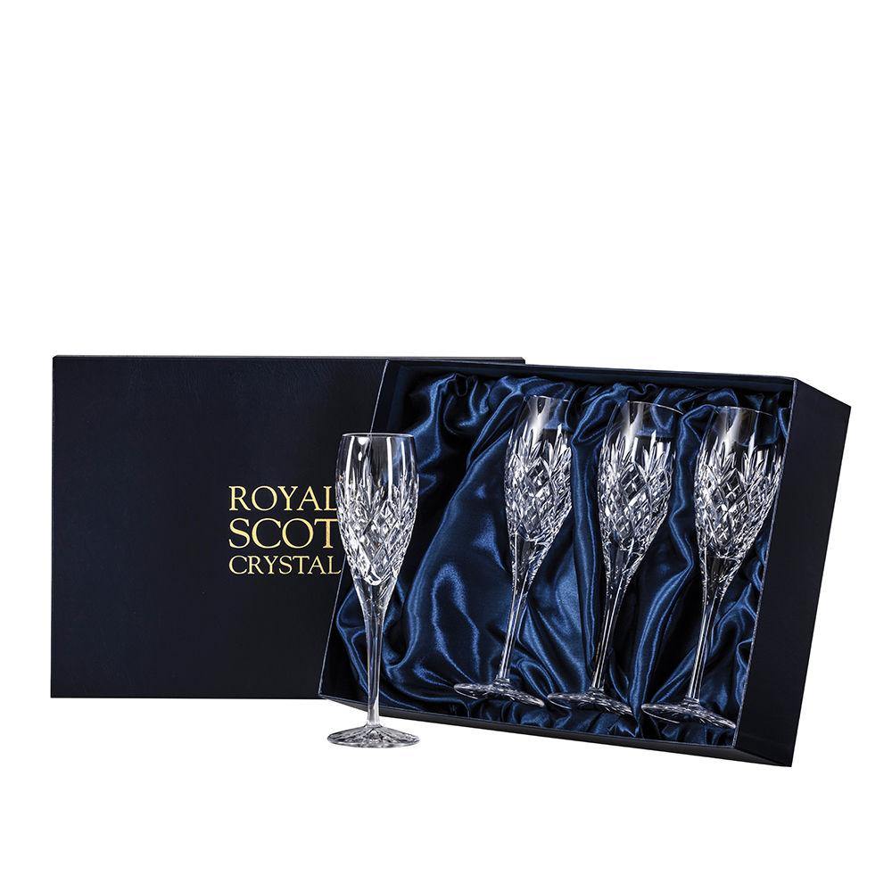 Four Champagne Flutes - Edinburgh - Gallery Gifts Online