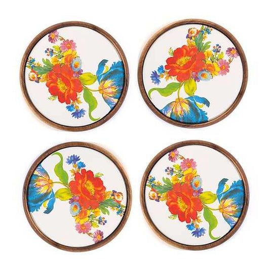 Flower Market Coasters - Set of 4 (Mackenzie Childs) - Gallery Gifts Online 