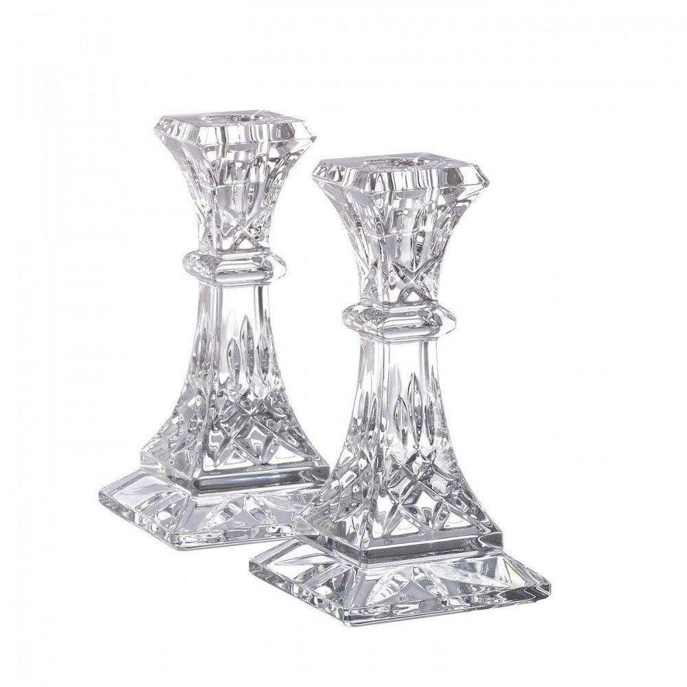 Lismore Candlestick Pair (15cm) (Waterford Crystal) - Gallery Gifts Online
