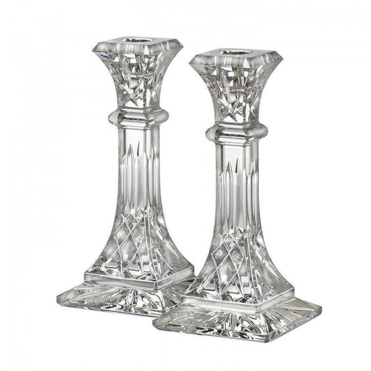 Lismore Candlestick Pair (20cm) (Waterford Crystal) - Gallery Gifts Online 