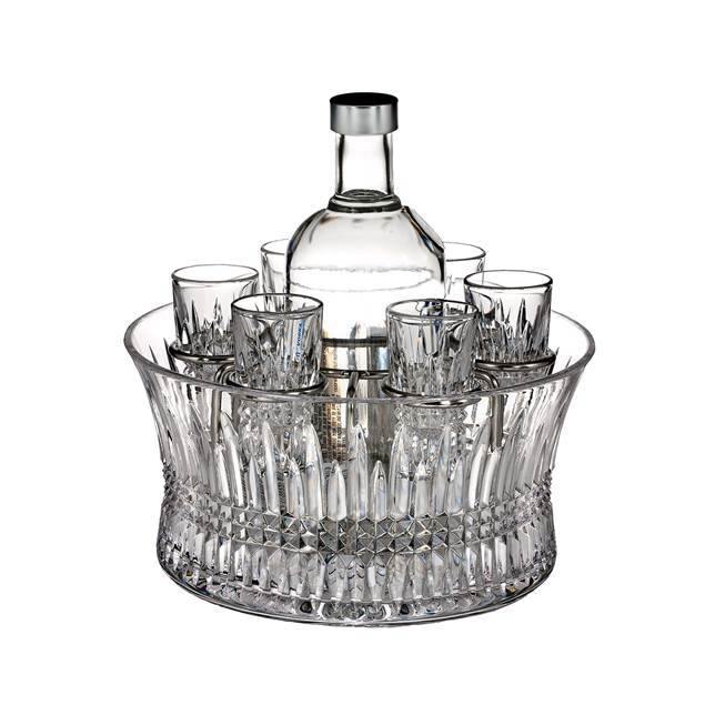 Lismore Diamond Bowl 7 Piece Vodka Chill Set (Waterford Crystal) - Gallery Gifts Online 