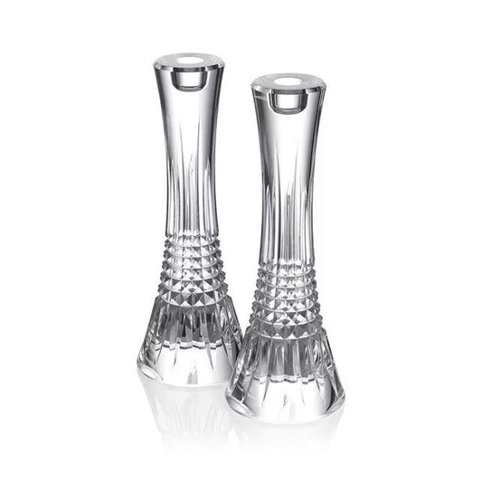 Lismore Diamond Candlestick Pair (10") (Waterford Crystal) - Gallery Gifts Online
