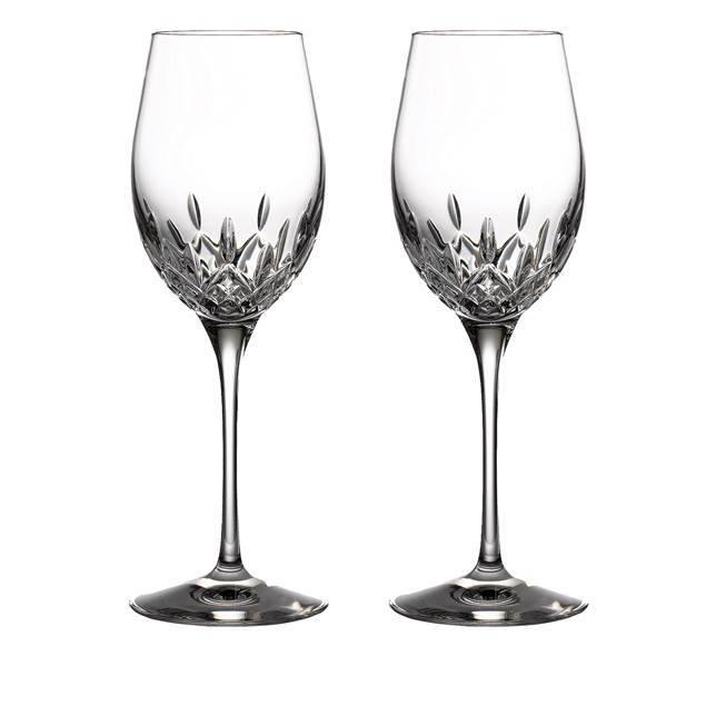 Lismore Essence White Wine Glass Pair (Waterford Crystal) - Gallery Gifts Online